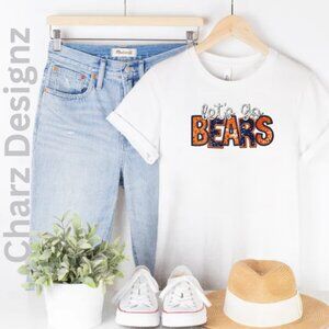 Let's Go Bears Faux Sequin/Glitter Tee (White/New)